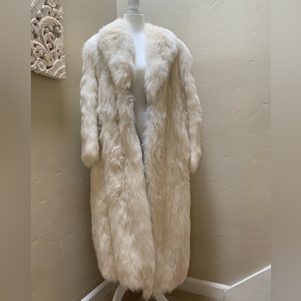 Vintage White/Cream Fox Fur Coat (natural)